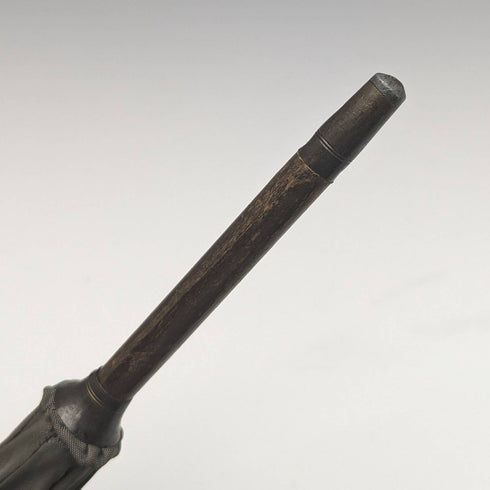 1919 British antique gentleman's umbrella, green, sterling silver, round handle, 87cm